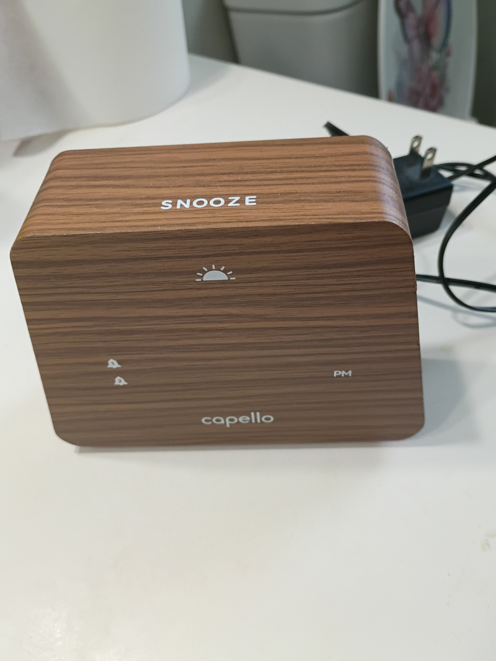 Capello Wood-Style Digital Alarm Clock - Brown